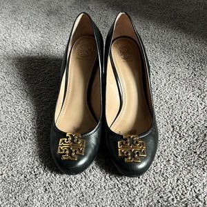 Tory Burch black wedges size 8.5